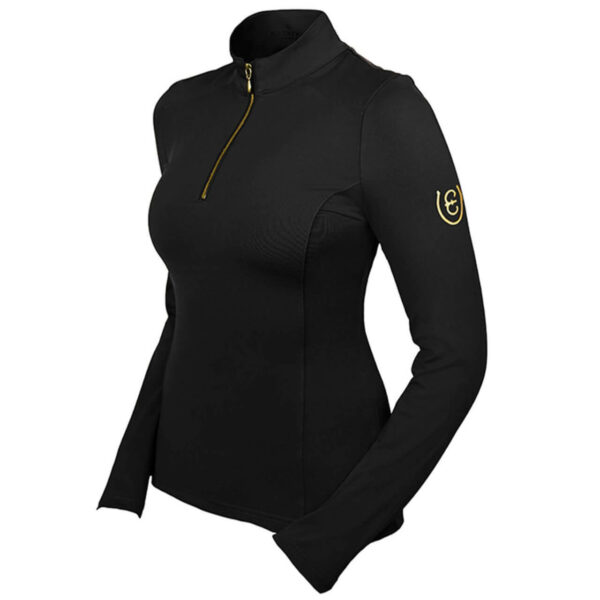 Equestrian Stockholm  Baselayer Damen Vision Top Black Gold Langarmshirt