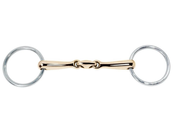 BUSSE Unterlegtrense Kaugan Edelstahlringe Doppelt Gebrochen 14mm