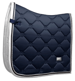 Equestrian Stockholm  Dressurschabracke Midnight Blue White Edge Sattelunterlage