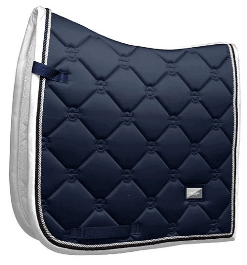 Equestrian Stockholm  Dressurschabracke Midnight Blue White Edge Sattelunterlage