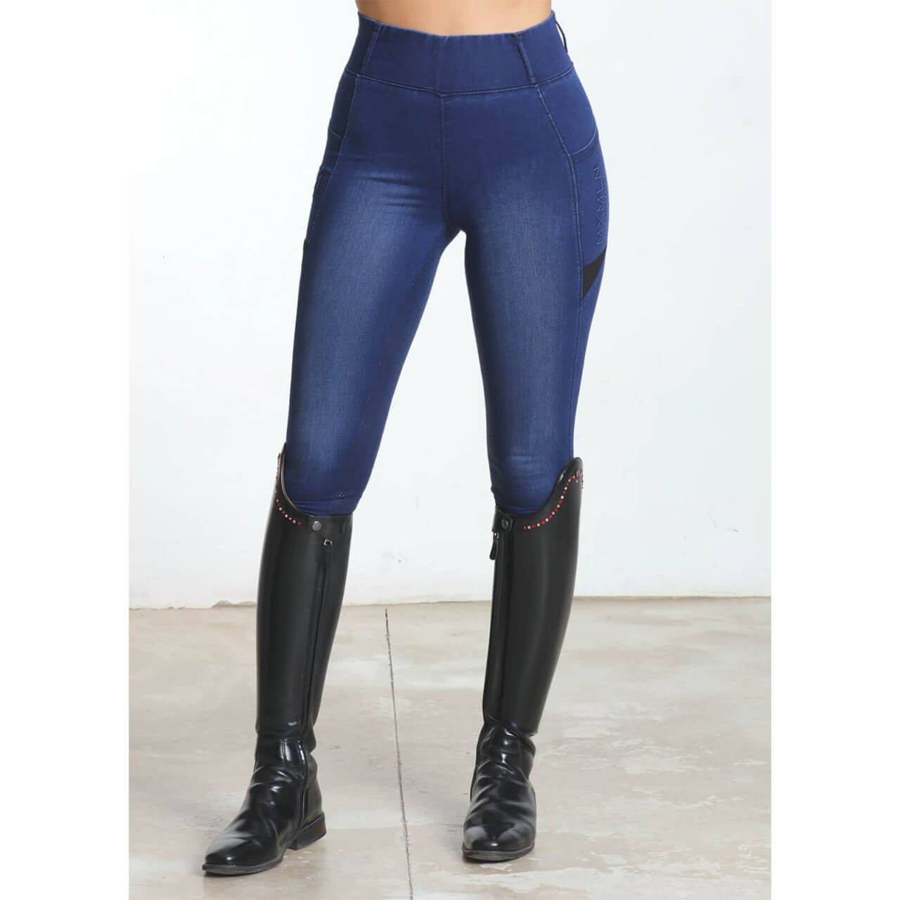 Maximilian Equestrian  Reitleggings Damen Full-Grip Denim Riding Leggings