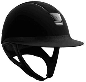 Samshield Reithelm Miss Shield Shadowmatt Flower Leather Black Dressage