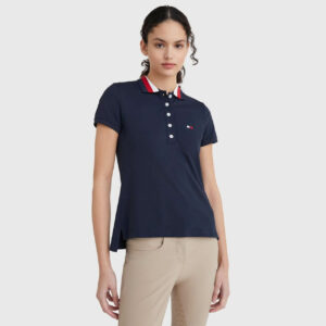 Tommy Hilfiger Equestrian Poloshirt Damen Ribbon Tipped Collar Style FS 2022