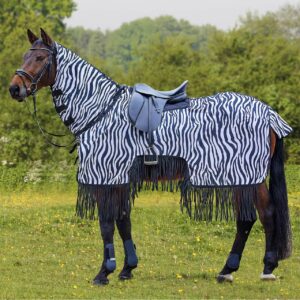 Waldhausen Fliegenausreitdecke Zebra mit Fransen